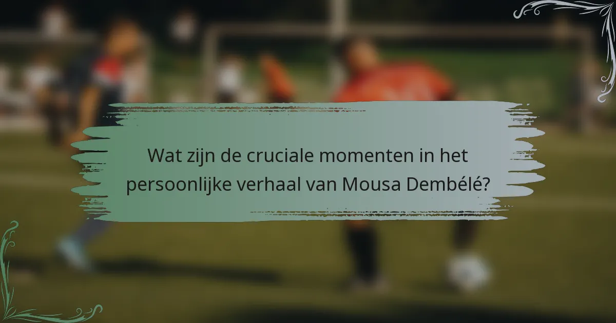 Wat zijn de cruciale momenten in het persoonlijke verhaal van Mousa Dembélé?